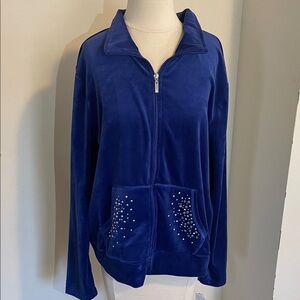 NWT Women's Blue Jacket with Rhinestone Accents